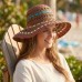 Wide Brim Toyo Straw Accent w/ Colorful Ribbons - Brown - HT-8213BN